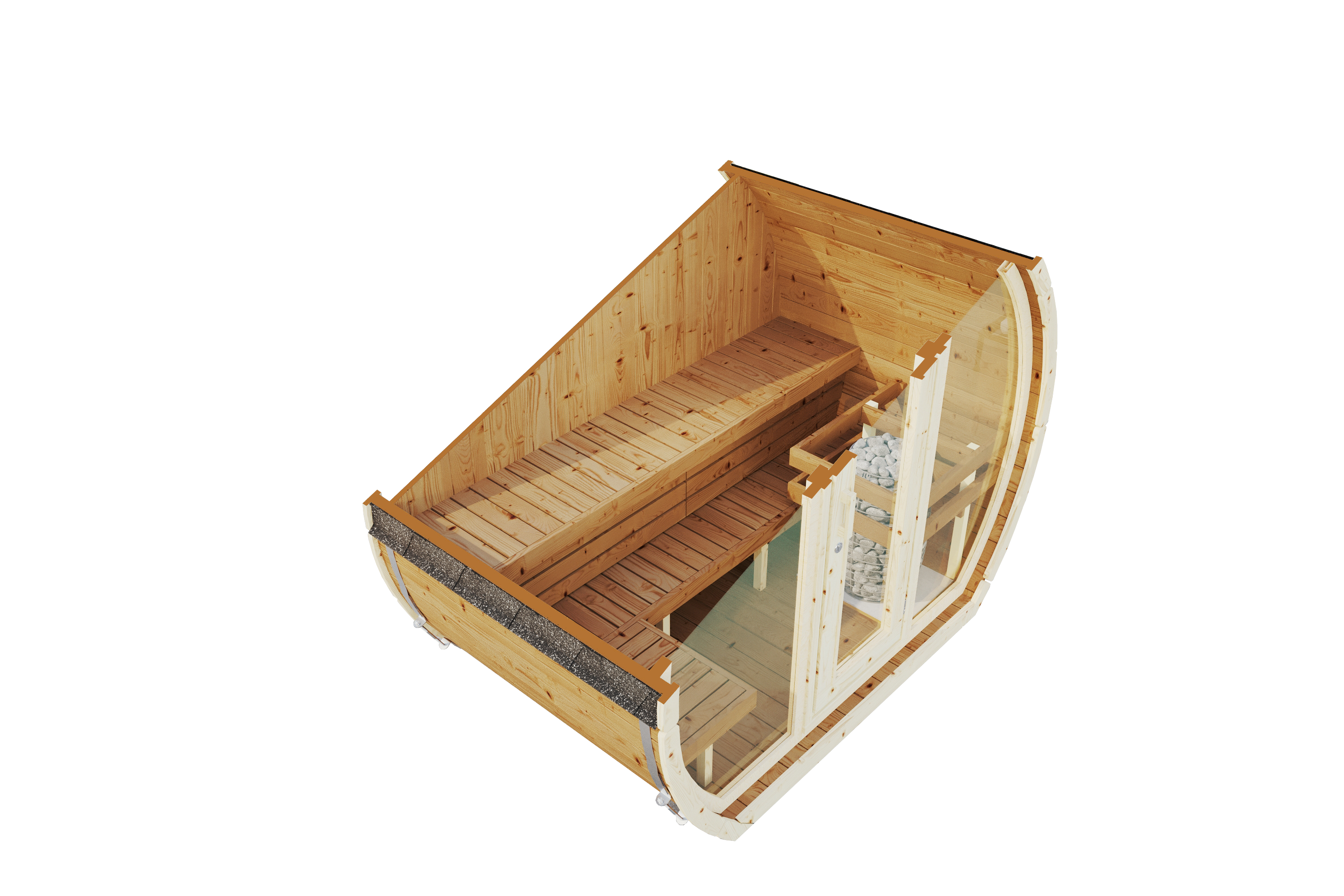 Outdoor Sauna AURORA 160 Thermoholz – **Platin Version**